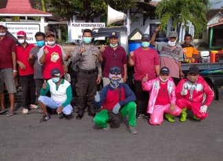 Sarno Bantu 5.000 masker dan Penyemprotan Disenfektan di Kecamatan Banyudono