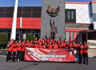 Gotong Royong atasi COVID-19, DPC & FRAKSI PDI Perjuangan Kabupaten Boyolali Sumbang 50.000 Masker