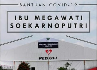 Ibu Megawati Soekarnoputri Berikan Bantuan Tenda Penanganan Covid-19