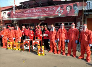 Gotong Royong Perangi Corona, DPC PDI Perjuangan Kota Tegal Lepas Banteng Turun ke Jalan