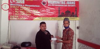 Jelang idul Fitri Komunitas Juang Kabupaten Banyumas Terima Zakat, Infaq dan Sodaqoh