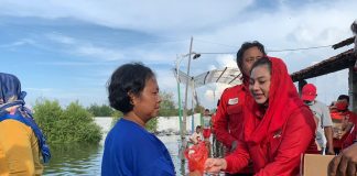 Mbak Mitha dan DPC PDI Perjuangan Brebes Bantu Korban Banjir Rob