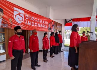 DPC PDI Perjuangan Temanggung Laksanakan Upacara Kemerdekaan RI