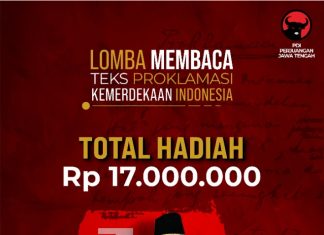 DPD PDI Perjuangan Jawa Tengah Gelar Lomba Baca Teks Proklamasi