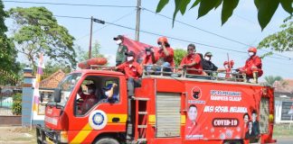 Sidareja Terindikasi Covid-19, PDI Perjuangan Cilacap Kembali Lakukan Penyemprotan Disinfektan