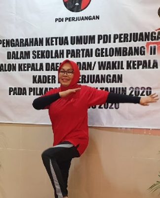 Sri Sumarni Ikuti Senam Sehat Virtual DPP PDI Perjuangan