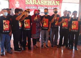 Dukung Hj. Sri Mulyani, Aliansi Buruh Klaten Lakukan Deklarasi