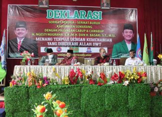 Gabungan Serikat Buruh Kabupaten Semarang Lakukan Deklarasi Dukung Ngebas