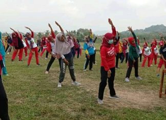 Ristawati Purwaningsih Lakukan Senam Sehat Bersama GERMAS