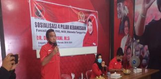 Sambangi DPC PDI Perjuangan Kota Tegal, Dear Lakukan Sosialisasi 4 Pilar Kebangsaan