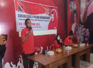 Sambangi DPC PDI Perjuangan Kota Tegal, Dear Lakukan Sosialisasi 4 Pilar Kebangsaan
