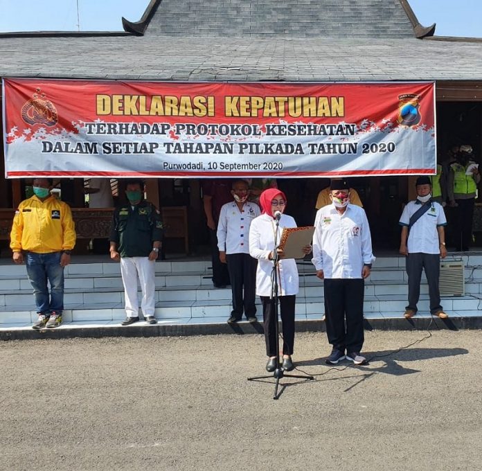 Sri-Bambang Deklarasikan Kepatuhan Protokol Kesehatan