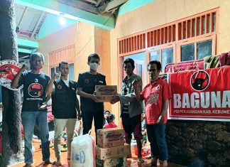 Baguna PDI Perjuangan Kebumen Peduli Bencana Tanah Longsor