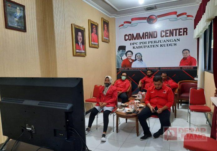 DPC PDI Perjuangan Kab. Kudus Ikuti Peresmian Kantor Partai Secara Daring