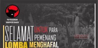 DPC PDI Perjuangan Sragen Umumkan Juara Lomba Menghafal Biografi Bung Karno