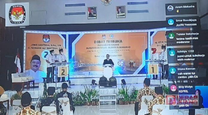 Kolaborasi Etik-Agus (EA) dalam Debat Terbuka Pilkada Sukoharjo