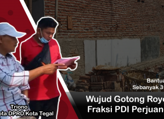 Wujud Gotong Royong Anggota Fraksi PDI Perjuangan Kota Tegal
