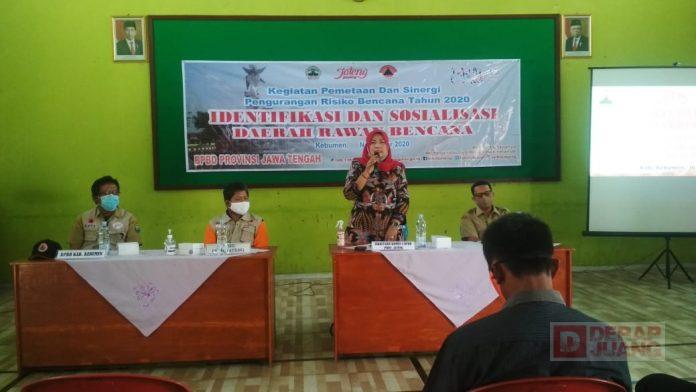 Siaga Covid -19 dan Badai Lanina, Hj. Sri Ruwiyati Bersama BPBD Jawa Tengah Berikan Sosialisasi Jonggo Tonggo di Kebumen