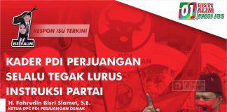Slamet: Kader PDI Perjuangan Selalu Tegak Lurus Instruksi Partai