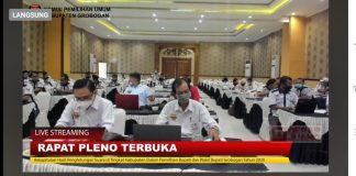 Sidang Pleno KPUD Grobogan Menangkan Paslon Sri-Bambang 86,2%