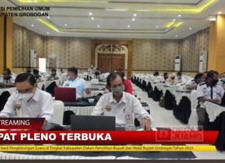 Sidang Pleno KPUD Grobogan Menangkan Paslon Sri-Bambang 86,2%