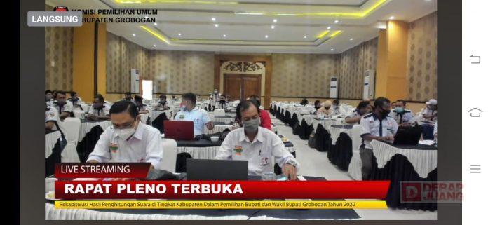 Sidang Pleno KPUD Grobogan Menangkan Paslon Sri-Bambang 86,2%