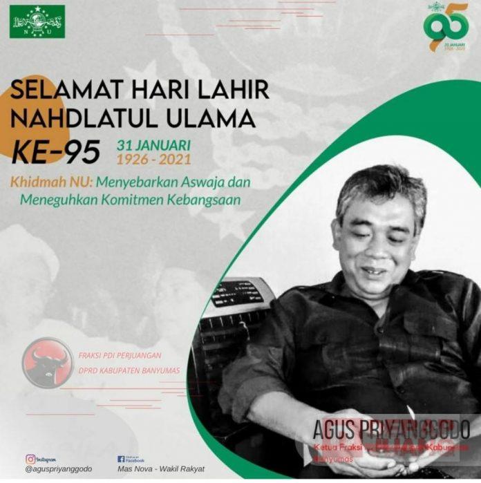 Agus Priyanggodo PDI Perjuangan dan NU Memiliki Visi yang Sama Dalam Membela Wong Cilik