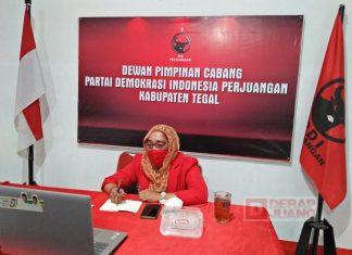 DPC PDI Perjuangan Kabupaten Tegal Ikuti Webinar Penyerahan Penghargaan Rekor Muri DPP Partai