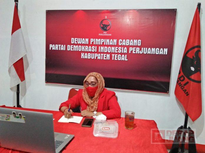 DPC PDI Perjuangan Kabupaten Tegal Ikuti Webinar Penyerahan Penghargaan Rekor Muri