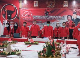 DPC PDI Perjuangan Pemalang Ikuti Perayaan HUT PDI Perjuangan Secara Virtual dan Bagikan 48 Tumpeng