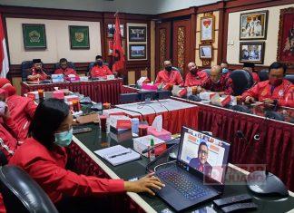 DPC PDI Perjuangan Sukoharjo Ikuti Rakor HUT ke-48 PDI Perjuangan