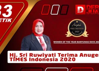 Hj Sri Ruwiyati Terima Anugerah TIMES Indonesia 2020