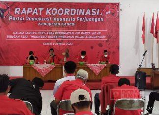 Jelang HUT PDI Perjuangan ke-48, DPC PDI Perjuangan Kendal Selenggarakan Rapat Koordinasi