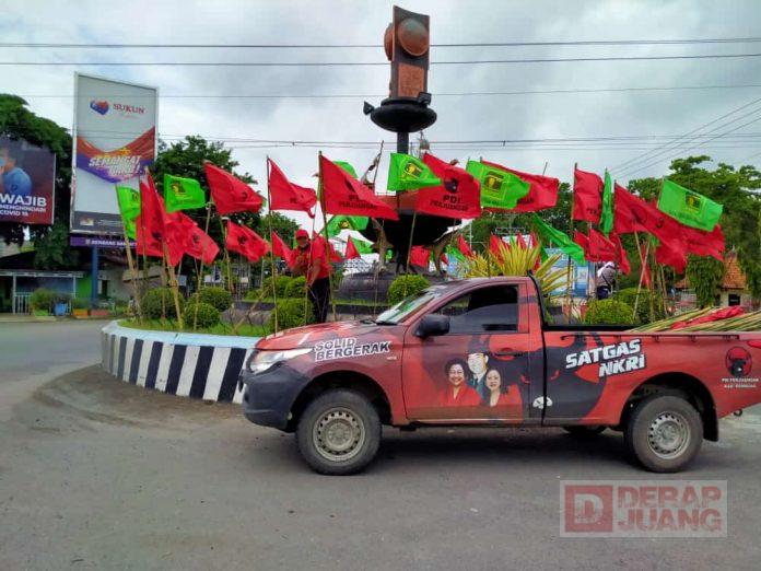 Pasang 4.800 Bendera Partai, PDI Perjuangan Rembang Meriahkan HUT Partai