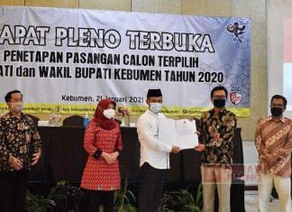 Penetapan Paslon Arif-Rista Sebagai Bupati dan Wakil Bupati Terpilih Dalam Pilkada Kebumen 2020