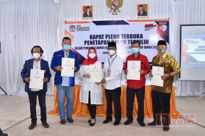 Penetapan Paslon Etik-Agus Sebagai Bupati dan Wakil Bupati Sukoharjo