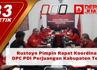 Rustoyo Pimpin Rapat Koordinasi DPC PDI Perjuangan Kabupaten Tegal