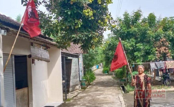 Sambut HUT ke 48, Kader PDI Perjuangan Kudus Kibarkan Bendera Moncong Putih