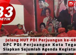 Jelang HUT PDI Perjuangan ke 48, DPC PDI Perjuangan Kota Tegal Siapkan Sejumlah Agenda Kegiatan
