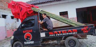 Turut Semarakkan HUT PDI Perjuangan Ke-48, Komunitas Juang Kabupaten Tegal Pasang Bendera Partai