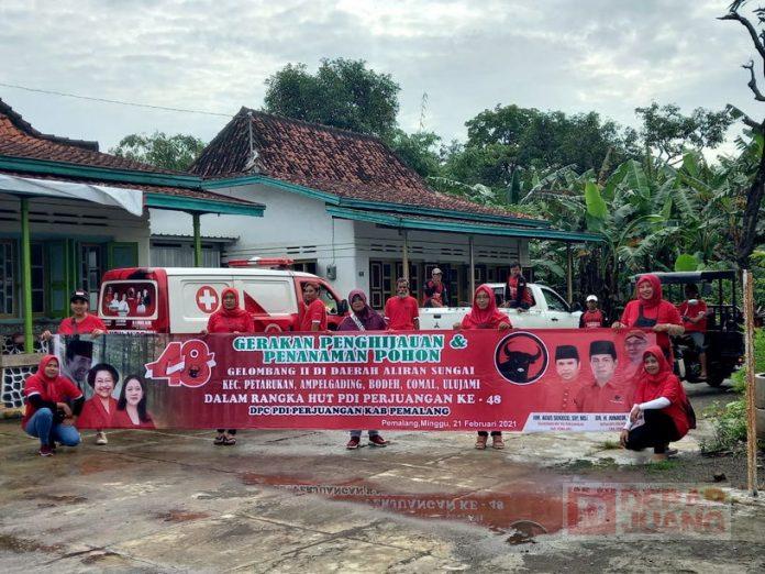 Cinta Kali Comal Bersih Gelombang II, DPC PDI Perjuangan Pemalang Tanam 1000 Pohon Albasia