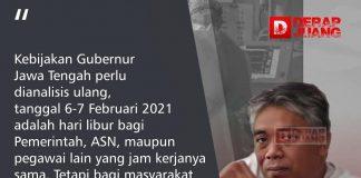 Mas Nova: Minta Kaji Ulang Kebijakan Jateng di Rumah Saja