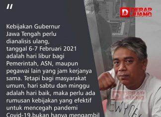 Mas Nova: Minta Kaji Ulang Kebijakan Jateng di Rumah Saja