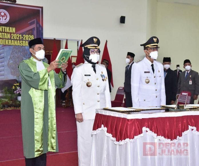 Paslon Etik-Agus dilantik Jadi Bupati dan Wakil Bupati Sukoharjo