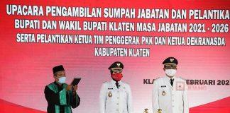 Pelantikan Hj. Sri Mulyani-H. Yoga Hardaya Sebagai Bupati dan Wakil Bupati Klaten Masa Bakti 2021-2026