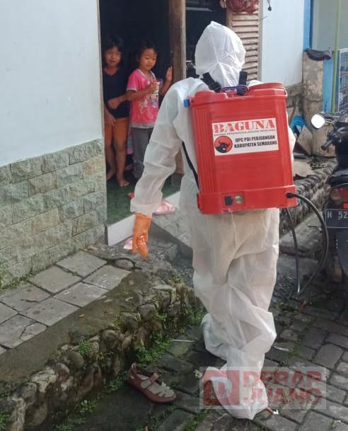 Baguna PDI Perjuangan Kabupaten Semarang kembali Lakukan Penyemprotan Disinfektan