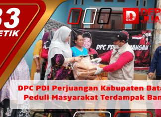 DPC PDI Perjuangan Kabupaten Batang Peduli Masyarakat Terdampak Banjir