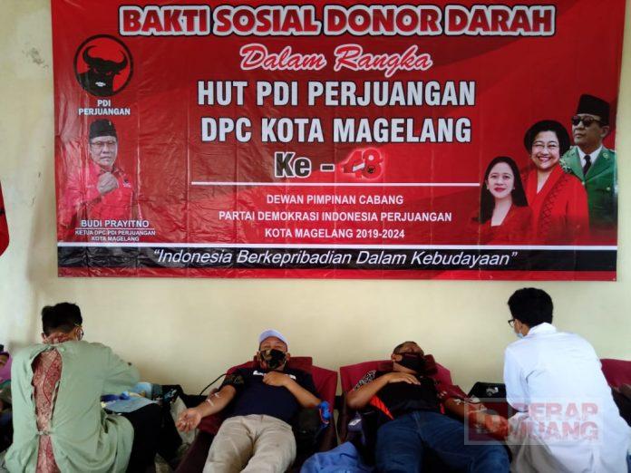 DPC PDI Perjuangan Kota Magelang Gelar Kegiatan Donor Darah