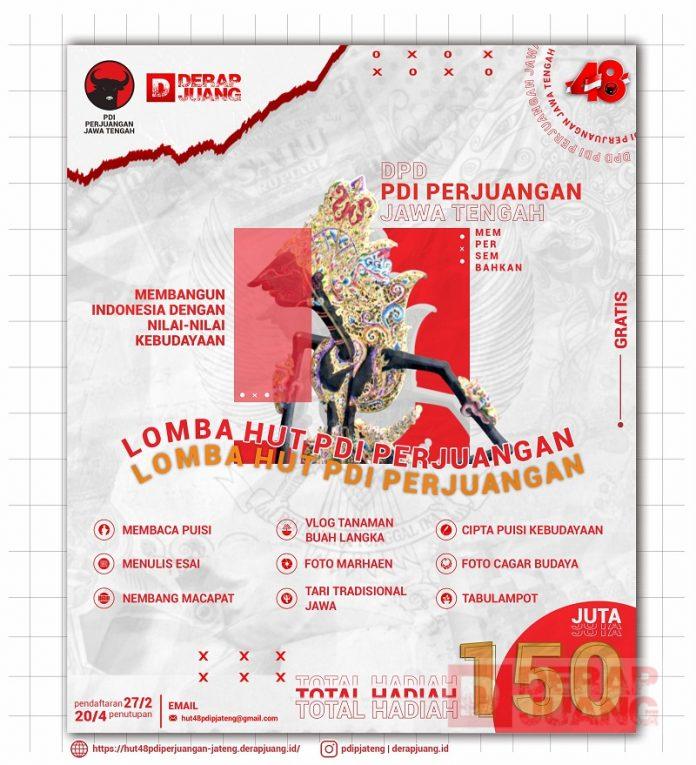 Eksplorasi Budaya Bangsa, DPD PDI Perjuangan Jawa Tengah Sajikan Ragam Perlombaan