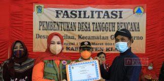 Hj. Sri Mulyani Hadiri Acara Fasilitasi Pembentukan Desa Tangguh Bencana di Kecamatan Gantiwarno